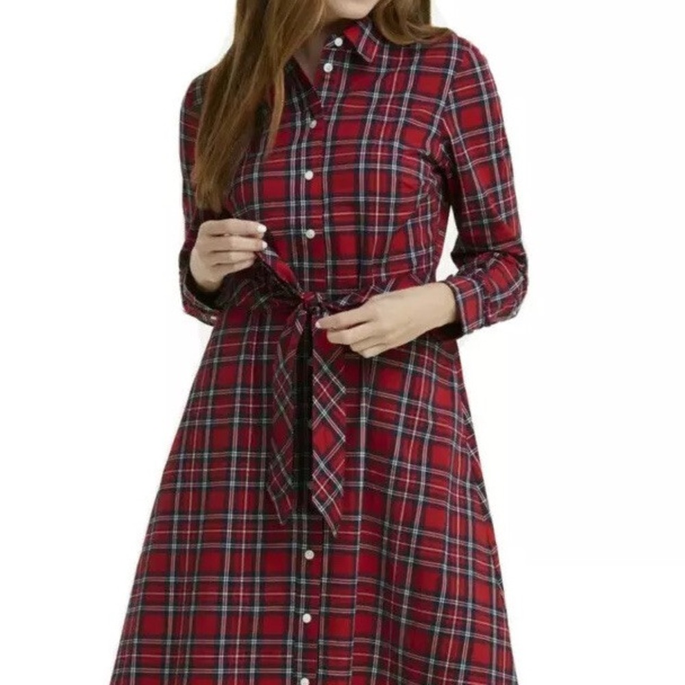 NWT Draper James Carly Plaid Belted Shirtdress in Angie Plaid
